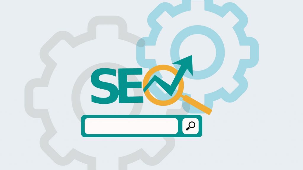 seo word and a search engine search bar