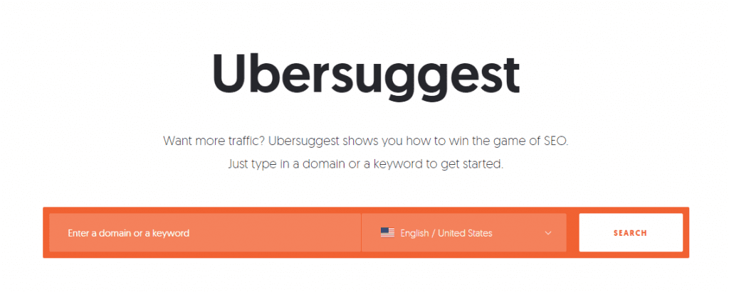 Ubersuggest's search bar