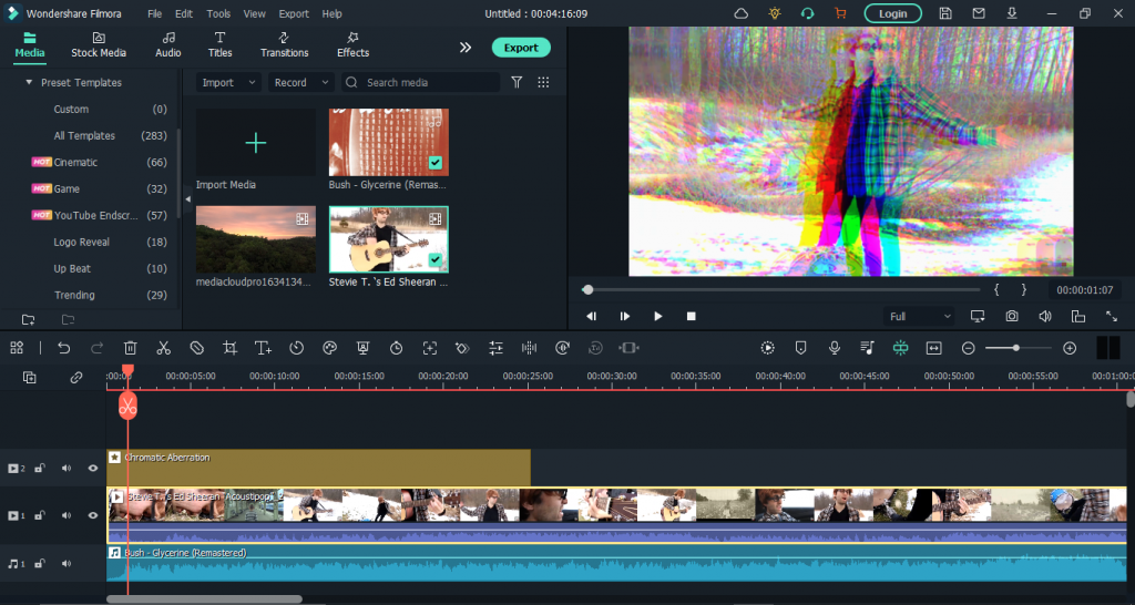 One of the best video editing tools Filmora user interface