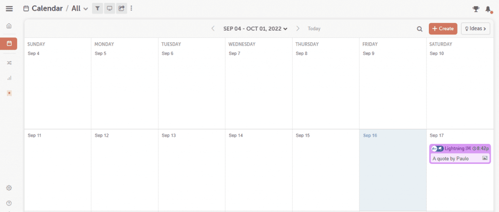 Calendar view of one of the best social media management tools CoSchedule