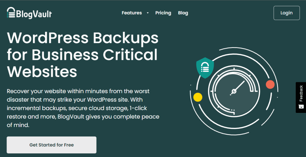 Blog Vault best backup plugin for WordPress website screenshot