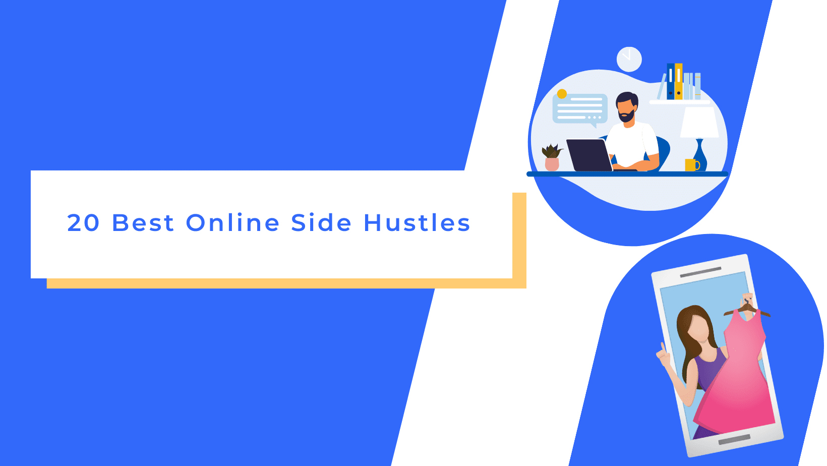 The best online side hustles featuring working as a VA and online selling.