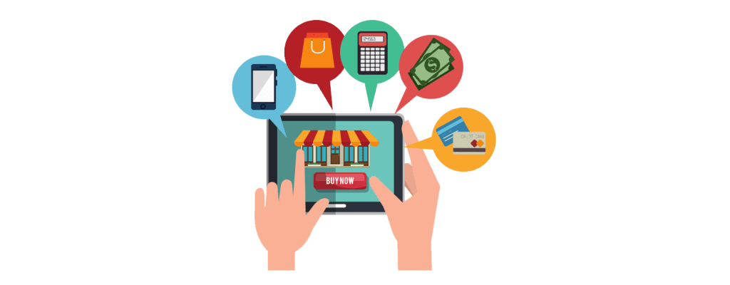 Online shopping through tablet