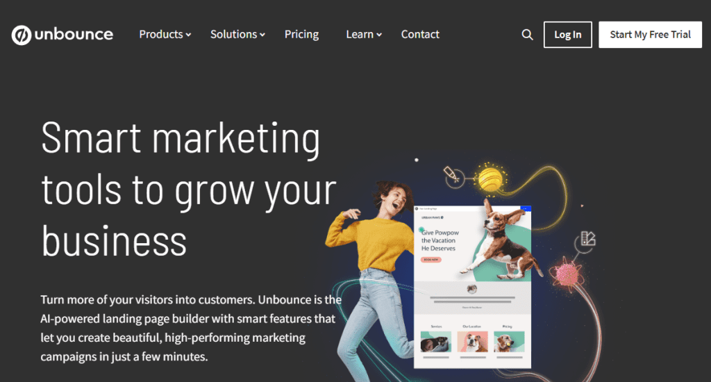 Unbounce AI tool homepage