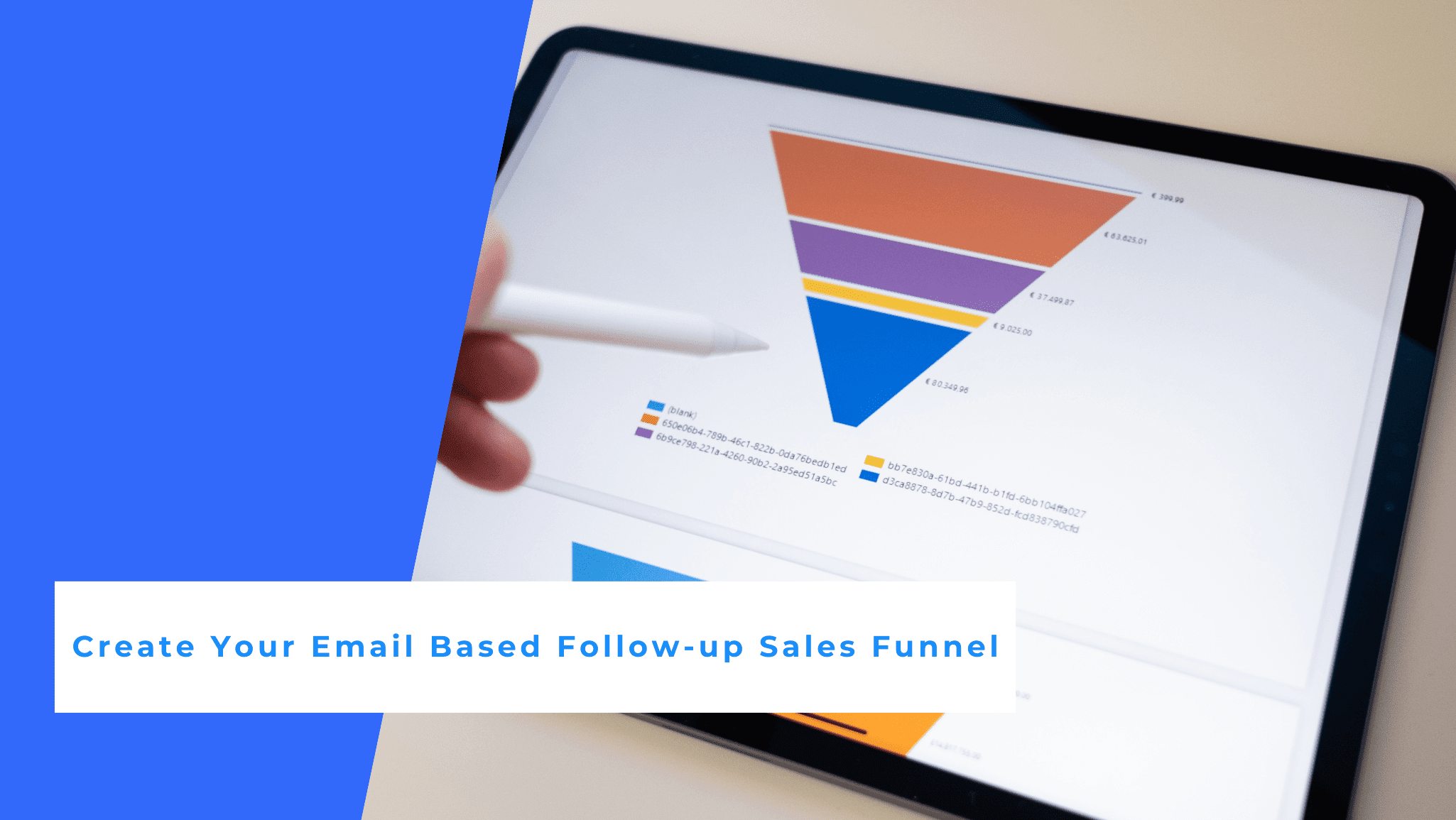 Sales funnel graph on tablet