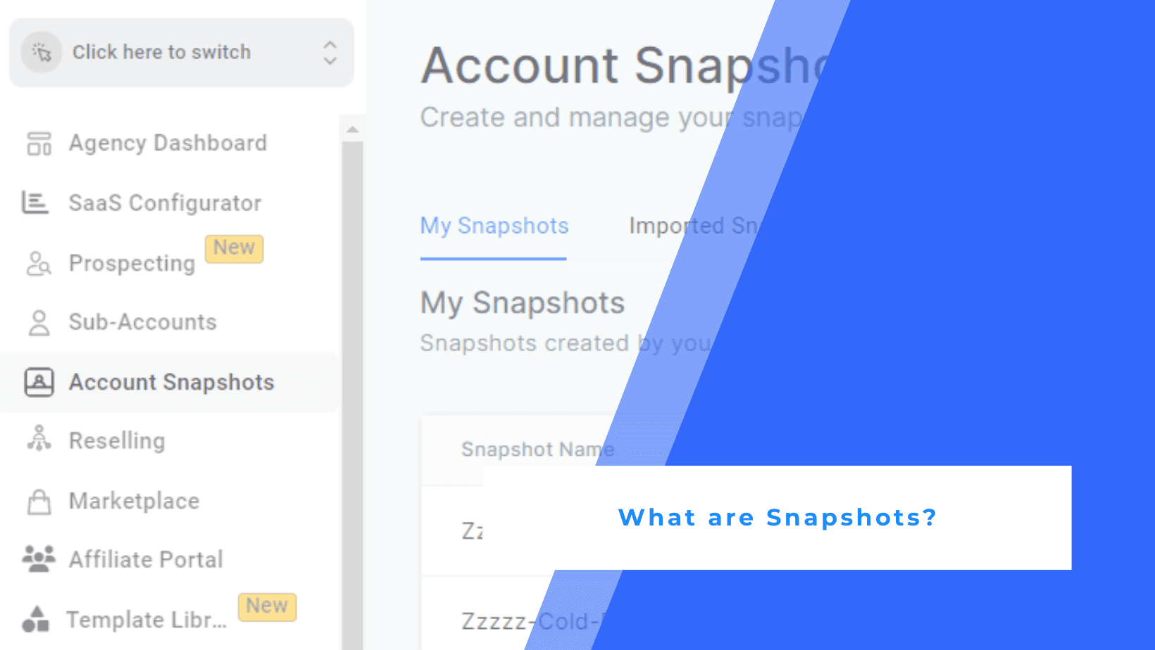 ZedNow Snapshot marketing tool screenshot